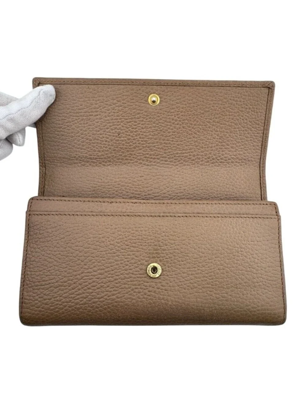 Gucci GG Marmont Leather Wallet Beige